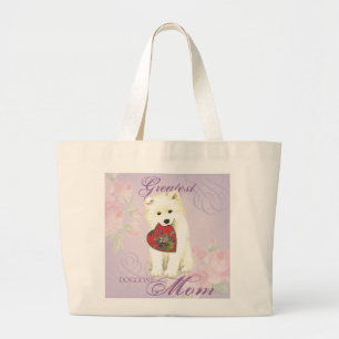 Bolsa Tote Grande Samoyed Heart Mãe