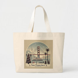 Bolsa Tote Grande San Francisco Christmas - Ponte Ouro Gate