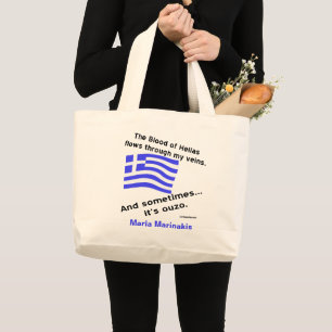 Bolsa Tote Grande Sangue da Hélade Corre pelas Veias Às Vezes Ouzo