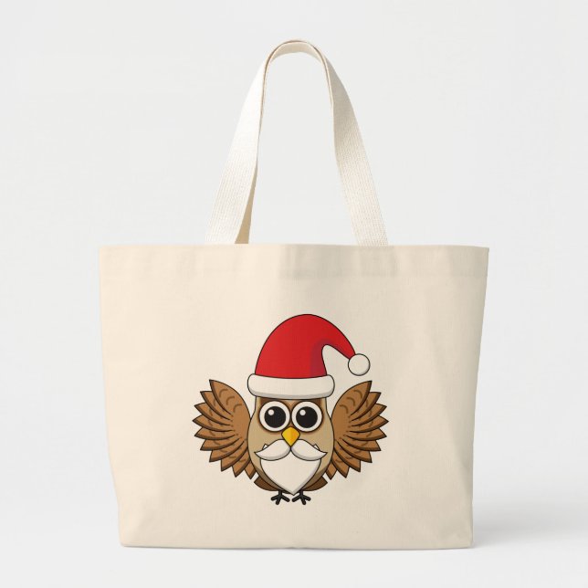 Bolsa Tote Grande Santa Claus Owl (Frente)