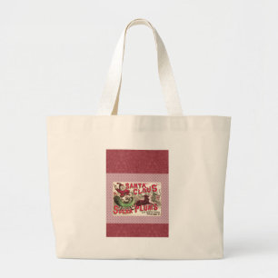 Bolsa Tote Grande Santa Claus Sugar Plum Candy de Natal