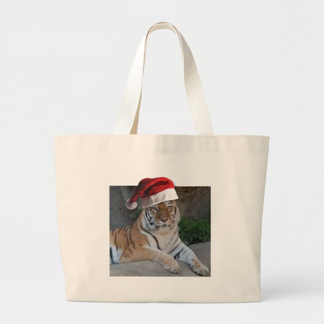 Bolsa Tote Grande Santa Hat Bengal Tiger (Frente)