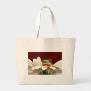 Bolsa Tote Grande sapo de árvore eyed vermelho