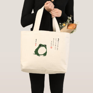 Bolsa Tote Grande Sapo Rã Japonês Triste Século XIX