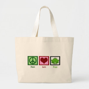 Bolsa Tote Grande Sapos do amor da paz