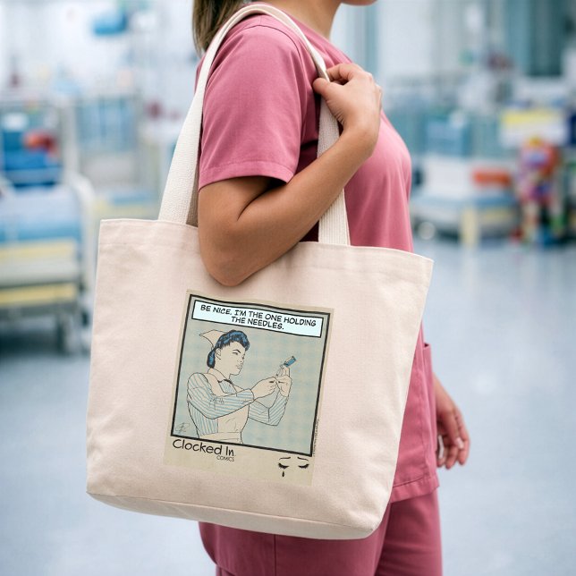 Bolsa Tote Grande Sarcastic Nurse Humor RN, NP, Healthcare Staff (Criador carregado)
