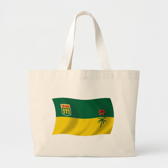 Bolsa Tote Grande Saskatchewan Flag Tote Bag (Frente)