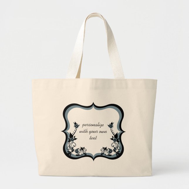 Bolsa Tote Grande Sassy Floral Frame Bag, Escuridão (Frente)