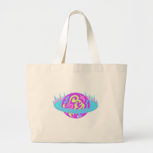 Bolsa Tote Grande Saturno flamejante! (Frente)