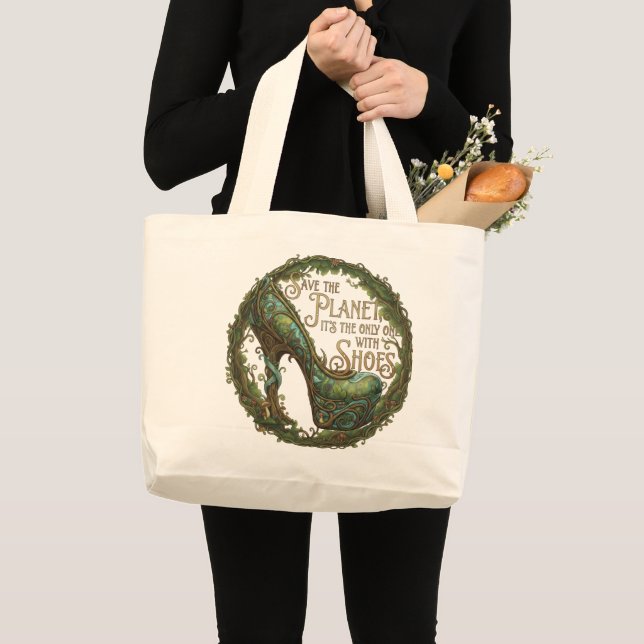 Bolsa Tote Grande Save the Shoe Planet Multi-Function Tote (Frente (produto))