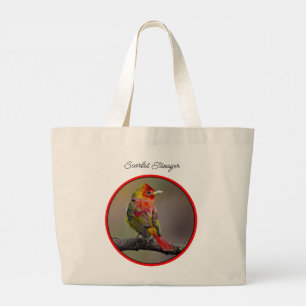 Bolsa Tote Grande Scarlet Tanager Moldando Fotografia Original