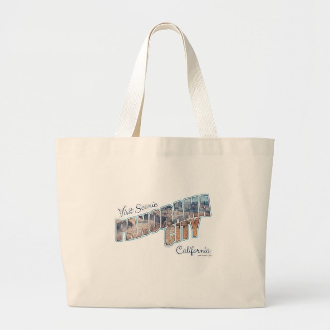 Bolsa Tote Grande Scense Panorama City Postcard Viagem Humor (Frente)