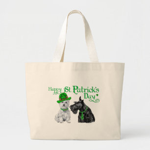 Bolsa Tote Grande Scottie & Westie Dia de São Patrício
