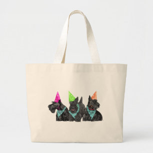 Bolsa Tote Grande Scotties de celebração em chapéus de festa