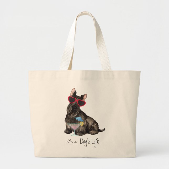 Bolsa Tote Grande Scottish Terrier do verão (Frente)