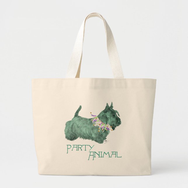 Bolsa Tote Grande Scottish Terrier Party Animal (Frente)