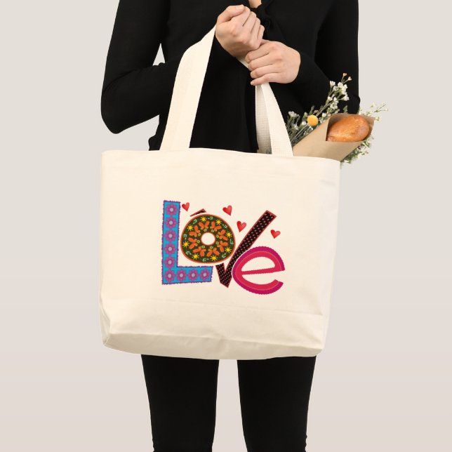 Bolsa Tote Grande Scrapbook Love Tot Bag (Frente (produto))