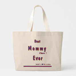 Bolsa Tote Grande Script MOM MELHOR personalizado EVER 10