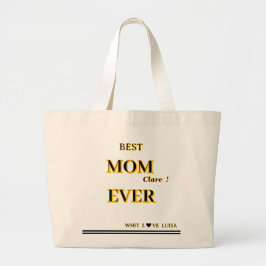 Bolsa Tote Grande Script MOM MELHOR personalizado EVER 2