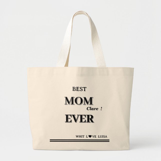 Bolsa Tote Grande Script MOM MELHOR personalizado EVER 3 (Frente)