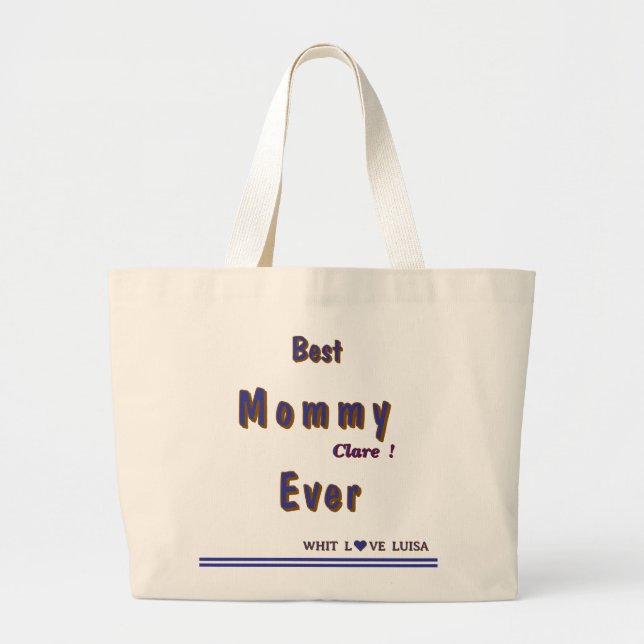 Bolsa Tote Grande Script MOM MELHOR personalizado EVER 9 (Frente)