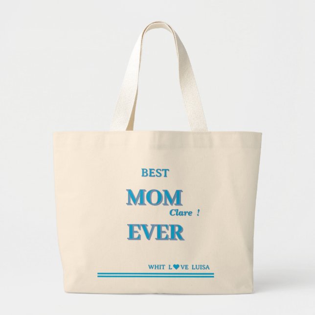 Bolsa Tote Grande Script MOM MELHOR personalizado NUNCA 4 (Frente)