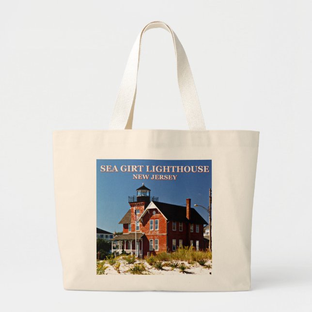 Bolsa Tote Grande Sea Girt Lighthouse, Nova Jersey Tote Bag (Frente)