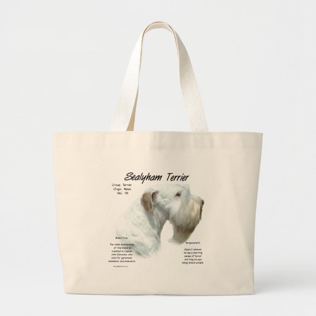 Bolsa Tote Grande Sealyham Terrier History Design (Frente)