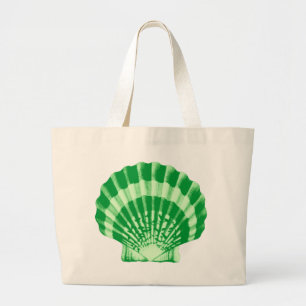 Bolsa Tote Grande Seashell - esmeralda e verde-menta