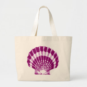 Bolsa Tote Grande Seashell - roxo e branco