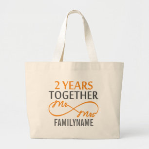 Bolsa Tote Grande segundo Aniversário Sr. & Sra. Infinity Personaliz