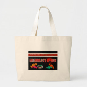 Bolsa Tote Grande Segurança Engraçada de Candy de Emergência Primeir