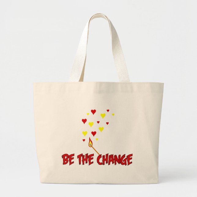 Bolsa Tote Grande Seja a chama da mudança (Frente)