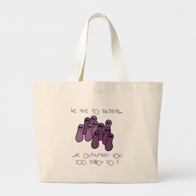 Bolsa Tote Grande Seja agradável às bactérias (Frente)