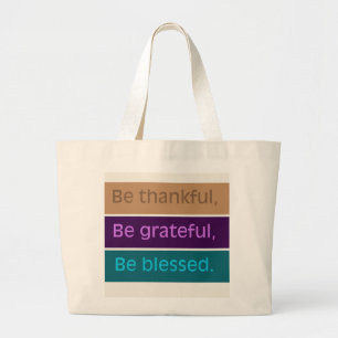 Bolsa Tote Grande 'Seja Grato' Moderno Color-Block 