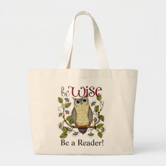 Bolsa Tote Grande Seja sábio - seja um saco de livro do leitor