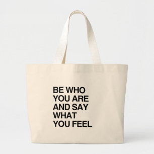 BOLSA TOTE GRANDE SEJA WHO QUE VOCÊ É E PARA DIZER O QUE VOCÊ SEN