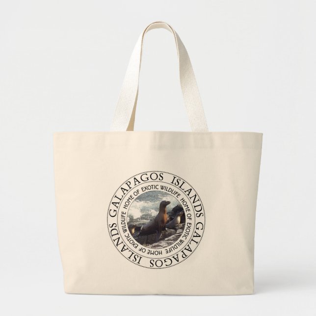 Bolsa Tote Grande Selo das Ilhas Galápagos (Frente)