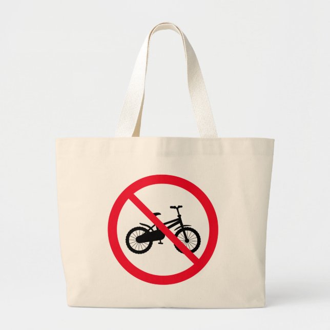 Bolsa Tote Grande Sem Sinal Proibido de Bicicleta | Saco de Toque Ju (Frente)