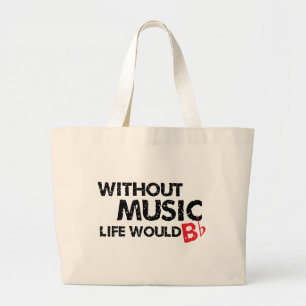 Bolsa Tote Grande Sem vida da música B (seja) liso