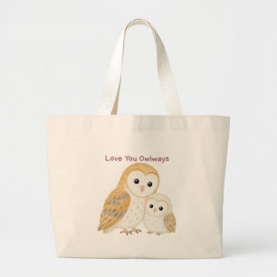 Bolsa Tote Grande Sempre Amo Você Sacola de Compras de Tecido para S