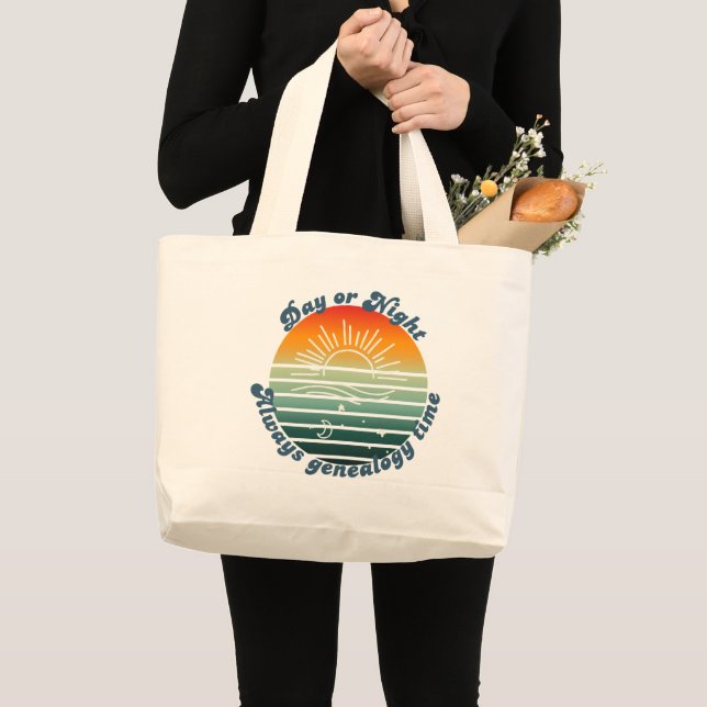 Bolsa Tote Grande Sempre Hora da Genealogia (Frente (produto))