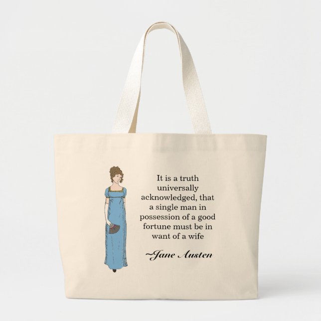 Bolsa Tote Grande Senhora de Jane Austen (Frente)