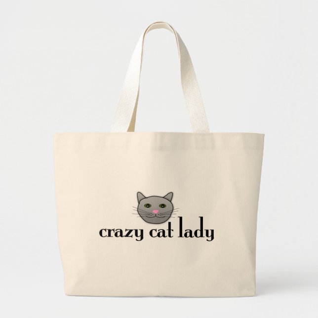 Bolsa Tote Grande Senhora louca do gato (Frente)