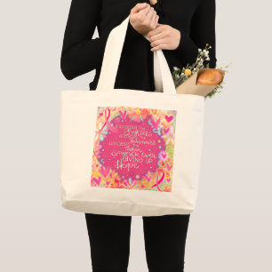 Bolsa Tote Grande "Sensibilização para o Cancer da Mama"