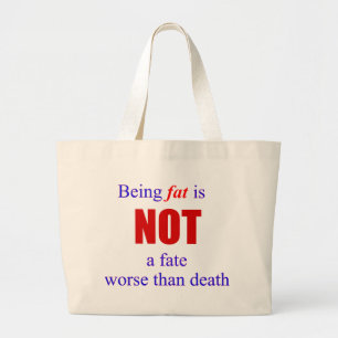 Bolsa Tote Grande Ser gordo não é um destino....