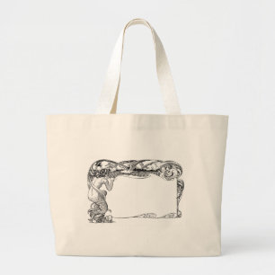 Bolsa Tote Grande Sereia e gaivotas
