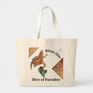 Bolsa Tote Grande Sereia Mystical das estrelas dos Pastels de Tuscan
