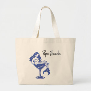 Bolsa Tote Grande Sereia Vintage em um Copo de Martini