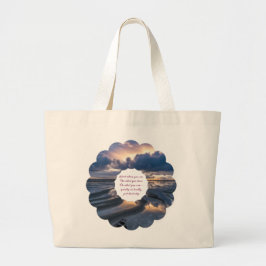 Bolsa Tote Grande Serene Dusk em uma praia